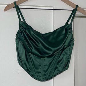 Urban Outfitters Satin zip up corset top